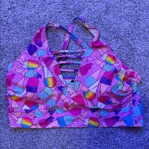 Wireless High Neck Lattice Bikini Top